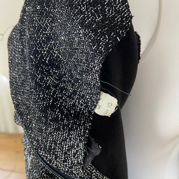 Vintage 60s 70s Metallic Lurex Skater Mini Dress Disco Cutout Sleeves XSmall XS - Picture 10 of 11